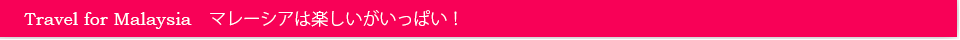 マレーシアは楽しいがいっぱい！