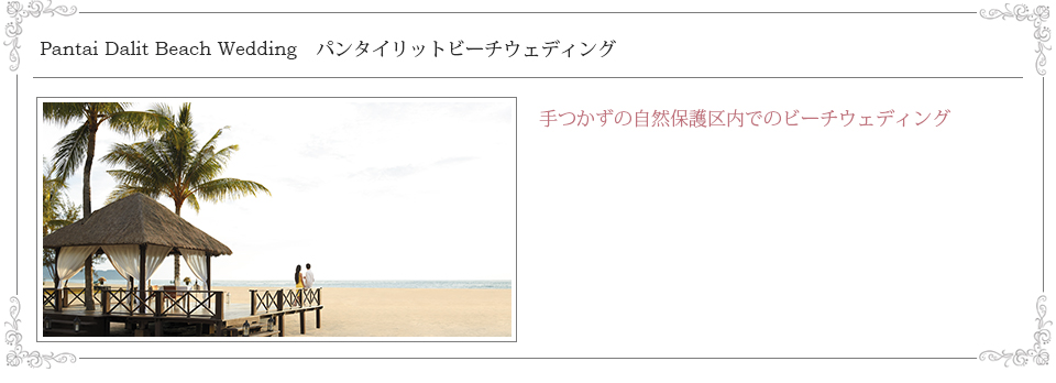 パンタイダリットビーチ、自然保護区内でのビーチウェディング