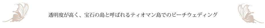 マレーシアウェディング　マレーシア結婚式　ティオマン島　ベルジャヤ　リゾート　ティオマン