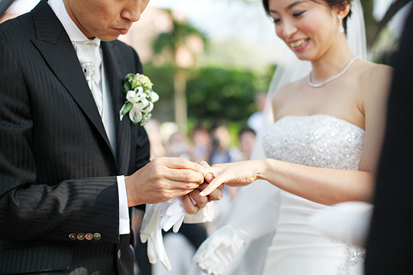 海外ウエディング、海外挙式 マレーシアウエディング　ペナン島　指輪交換